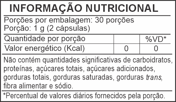 Informação Nutricional - CHÁ VERDE